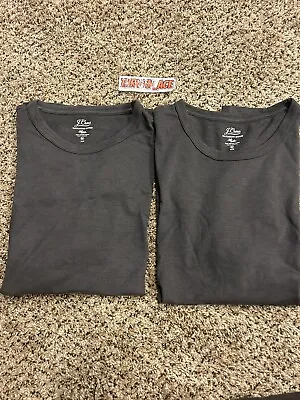 J. Crew Garment Dyed Slub Cotton T-Shirt Lot Of 2 Sz Medium Slim Gray • $9.99