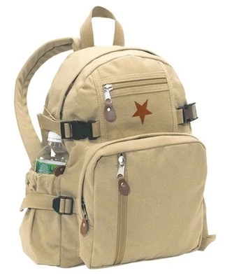 Rothco 9162 Vintage Canvas Mini Backpack - Star/Khaki • $28.99