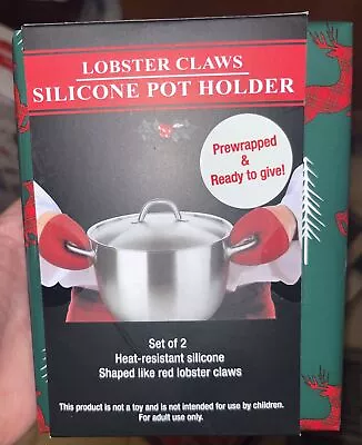 New Red Lobster Claws Pot Pincher Set Silicone Oven Gloves Gag Gift Funny • $8.99