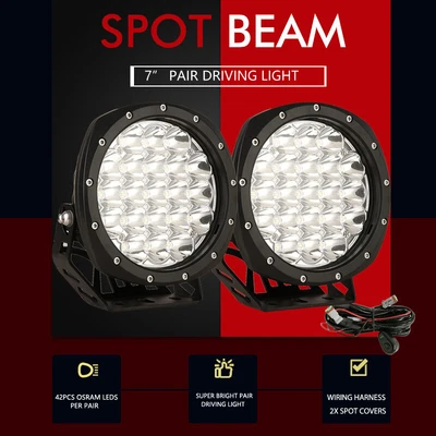 $85.96 • Buy Pair 7inch OSRAM LED Driving Lights Spot Spotlights Round Ute Work Offroad Lamp