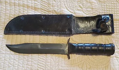 U.S. UTICA CUT. CO. 1960's Vietnam War Fighting Knife With Original Sheath • $250