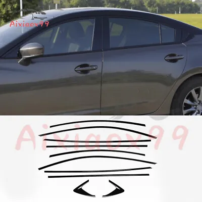 ABS Glossy Black Side Window Molding Cover Trim 10pcs For Mazda 6 2014-2021 • $149.25