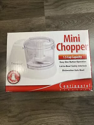 Continental Electric White 1.5 Cup Mini Chopper New Food Processor • $9.99