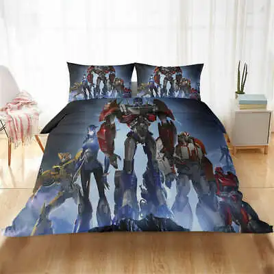 Transformers Brave Alliance 3D Quilt Duvet Doona Cover Set Pillow Case Print • $55.16