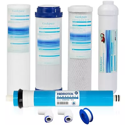 Geekpure 5-Stage Reverse Osmosis Replacement Water Filter Set - 50 GPD Membrane • $29.99