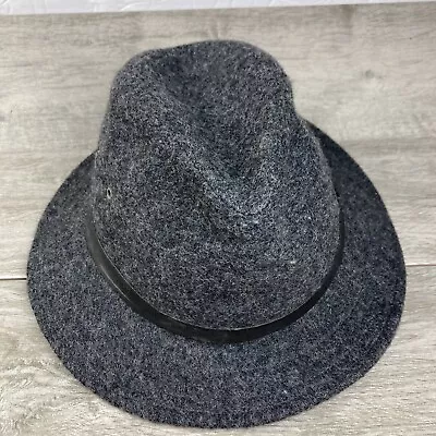 Vintage Woolrich Fedora Wool Hat Size Medium Grey Made In USA • $19.99