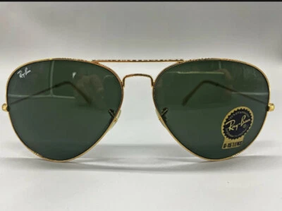 $125 • Buy Ray Ban Rb3026 Aviator Large L2846 Sunglasses 62mm Gold Frame G15 Lens Nib
