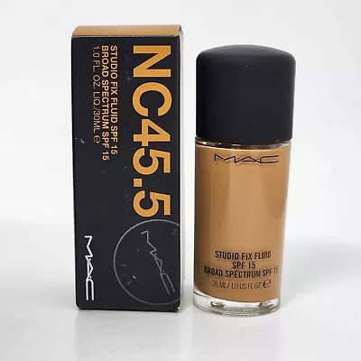 New Authentic MAC Cosmetics Studio Fix Fluid SPF 15 Foundation NC45.5 • $26.99