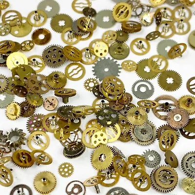 25 Unique Watch Gears Part Steampunk Lot Altered Art Movements Watchmaker Repair • $6.99