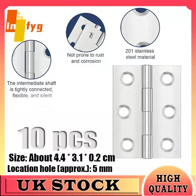 Door Hinges Bearing Stainless Steel Chrome Butt Door Hinges Internal External • £5.98