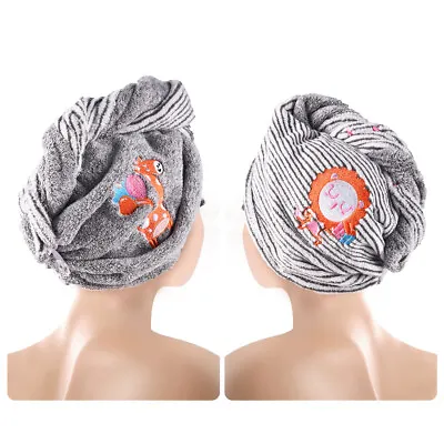 2Pcs Aimisin Bamboo Hair Fast Drying Towel Wrap Embroidered Head Hair Turban • $12.59
