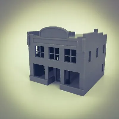 20th Century Town City OVAL TOP 2 Story Building- Z Scale 1:220 3D Printed Model • $12.93