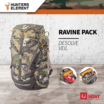 Hunters Element Canyon Hunting Backpack Quiet Durable Fabric Bow Gear Hold 25l • $281.50