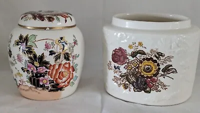 Pair Of Masons Ceramics  Friarswood Container & Mandarin Lidded Ginger Jar • £5.99