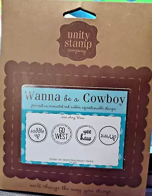 Unity Stamp Co Wanna Be A Cowboy Circle Stamps  Set Rubber 4PC • $22