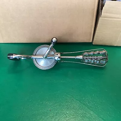 VTG Flint Best Egg Beater Manual Hand Mixer Stainless Steel USA Black Handle • $7.50