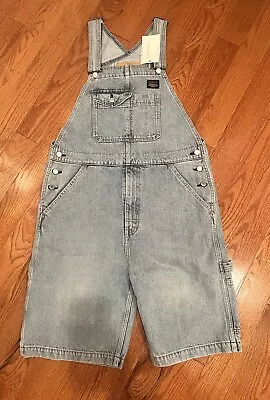 RARE New Levis 10  Overalls Shorts Medium Light Wash Denim Jeans 90S Y2K Unisex • $30.03