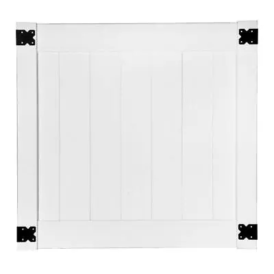 Veranda Vinyl Woodbridge Privacy Fence Gate 4'x4' White Framed Flat UV Protected • $246.94