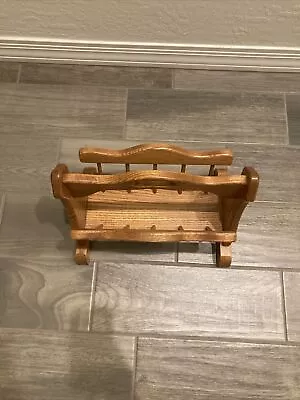 $59 • Buy VINTAGE Solid Oak Wood Magazine Rack Holder Stand 16” L  X 11 1/2” T 11” W