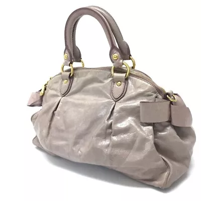 MIUMIU Miu Miu RL0052 Side Ribbon VITELLO LUX Bag 2WAY Shoulder Bag Handbag Le • $263.75