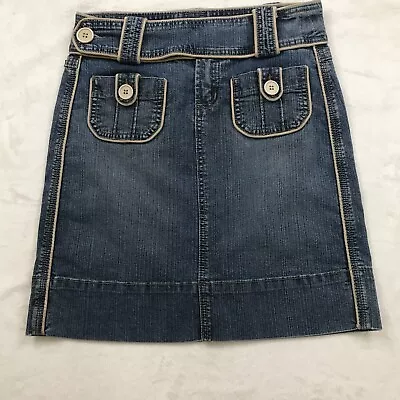 Z CAVARICCI Womens Micro Mini Skirt Size 1 Distressed Denim Jean 2816 • $10.99