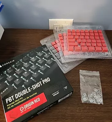 CORSAIR PBT Double-Shot PRO Keycap Mod Kit – Origin Red • $14.99