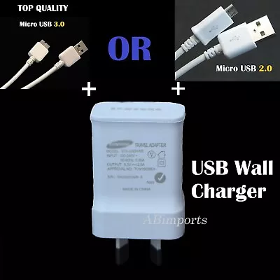 USB 2A AC Wall Charger & Data Cable For Samsung Galaxy S4 S3 S5 Note 3 J1 A2 A3 • $4.95