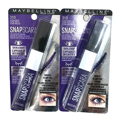 Lot Of 2 Maybelline Snapscara 310 Ultra Violet Volume Mascara Purple Clump Free • $11.95