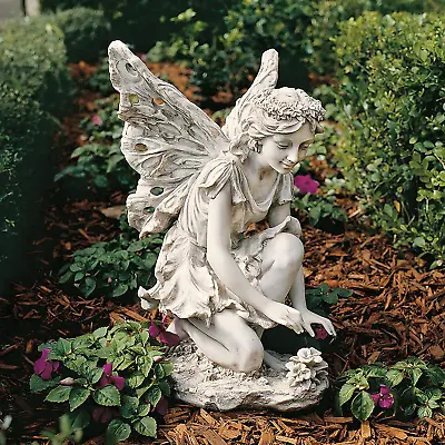 Toscano Fiona The Flower Fairy Garden Statue 17 Inch Antique Stone • $162.85