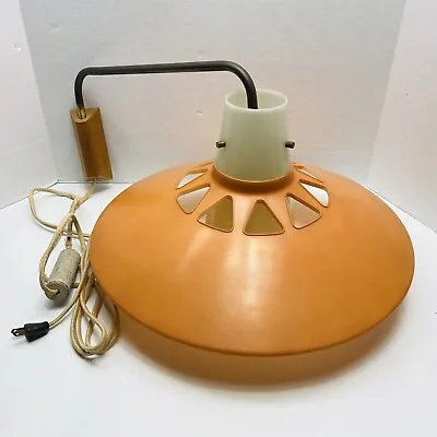 Mid Century Wall Lamp Weighted Pull Down Swing Arm Cantilever Pulley Vtg Atomic • $89.99