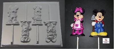 Mickey And Minnie Mouse Farmer Chocolate Candy Lollipop Soap Mold • $5.95