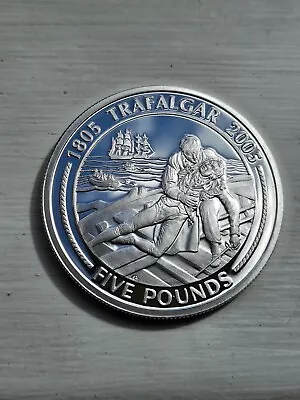 Five Pound Solid Silver Proof Coin Trafalgar Santa Cruz De Tenerife / COA • £22.99