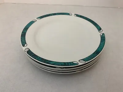 Set Of (4) - Gabbay Malachite - Green Marbled - 7.5  Salad Or Dessert Plates • $16.75