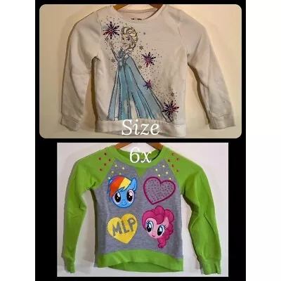 Girls 2 My Little Pony & Frozen Sweatshirt Bundle Size 6x • £10.43