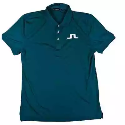 J. Lindeberg Men XL Polo Shirt Regular Fit Short Sleeve Collared Golf Green • $29.99