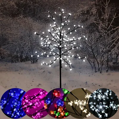 £15.95 • Buy LED Cherry Blossom Twig Tree Pre-Lit Light Indoor& Outdoor Christmas - 5 Colours