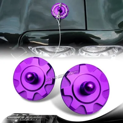 2X Purple JDM Aluminum Hardware Bonnet Racing Hood Pin Lock Appearance Universal • $15.99