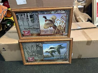 2 Mirrors PHEASANT GREEN WING TEAL Miller High Life Beer Sign Ducks 2007 • $265