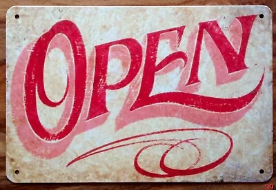 ‘Open’ Metal Sign Plaque Bar Cafe Pub Vintage Retro Poster Home Club Tavern • £6.95