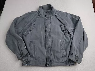 Members Only Men's Jacket Size XL Gray Pockets Button Up Full Zip Blanket Lined • $18.88
