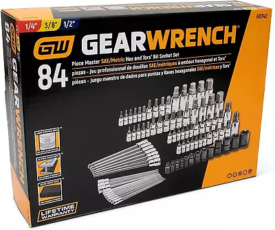 GearWrench 80742 Master SAE / Metric Hex And Torx Tamper Proof Bit Socket Set • $122.49