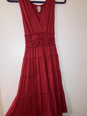 Sangria Red Stretchy Dress Spanish Flair Flowy With Movement Size M; Fits Like S • $14.99
