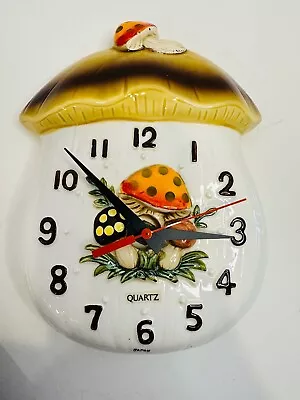 Vintage Merry Mushroom Hanging Clock 1970's Sears Roebuck • $75