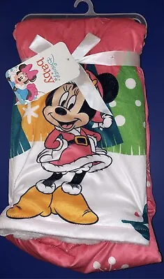 DISNEY MINNIE MOUSE Christmas Baby Blanket NEW • $13.98