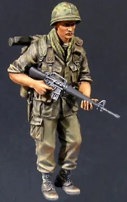 $12.59 • Buy 1/35 Resin Figure Model Kit Vietnam War US Soldier Marine Machine Gun Unpainted