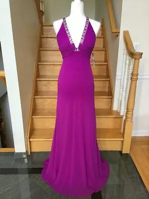 New FAVIANA 6607 Plum Long Prom Formal PAGEANT DRESS GOWN Size   8 12 14 • $89.99