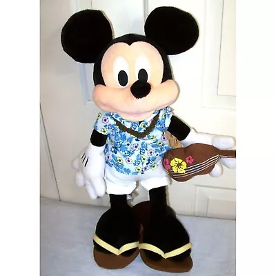 NWT Disney Mickey Mouse 18  Plush Aulani Resort Hawaii Shorts Sandals Ukele Lei • $21.99