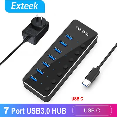 $45.95 • Buy USB 3.1 USB-C Type-C HUB To 7 USB 3.0 Port Thunderbolt 3 Powered AC Adapter