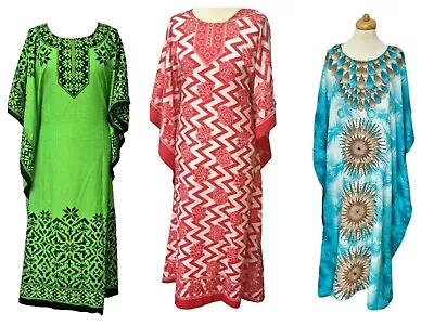 Plus Size Kaftan Tunic Dress Poncho Free Size Fits 141618202224 • £12.99