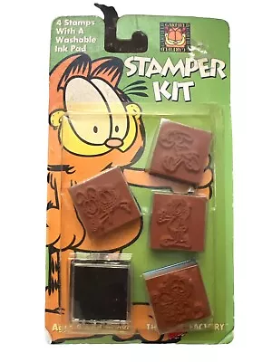 Garfield Stamper Kit Vintage Sealed 4 Rubber Stamps With Washable Ink Pad • $16.99